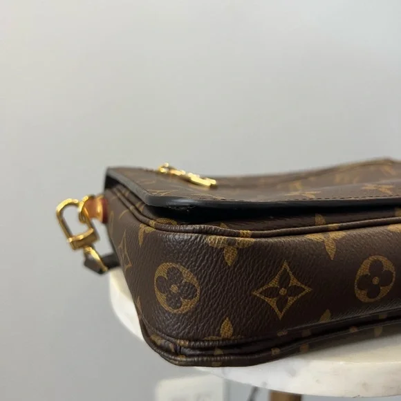 Louis Vuitton Pochette Métis Shoulder Bag Brown Canvas, * AUTHENTIC * - Picture 7 of 12
